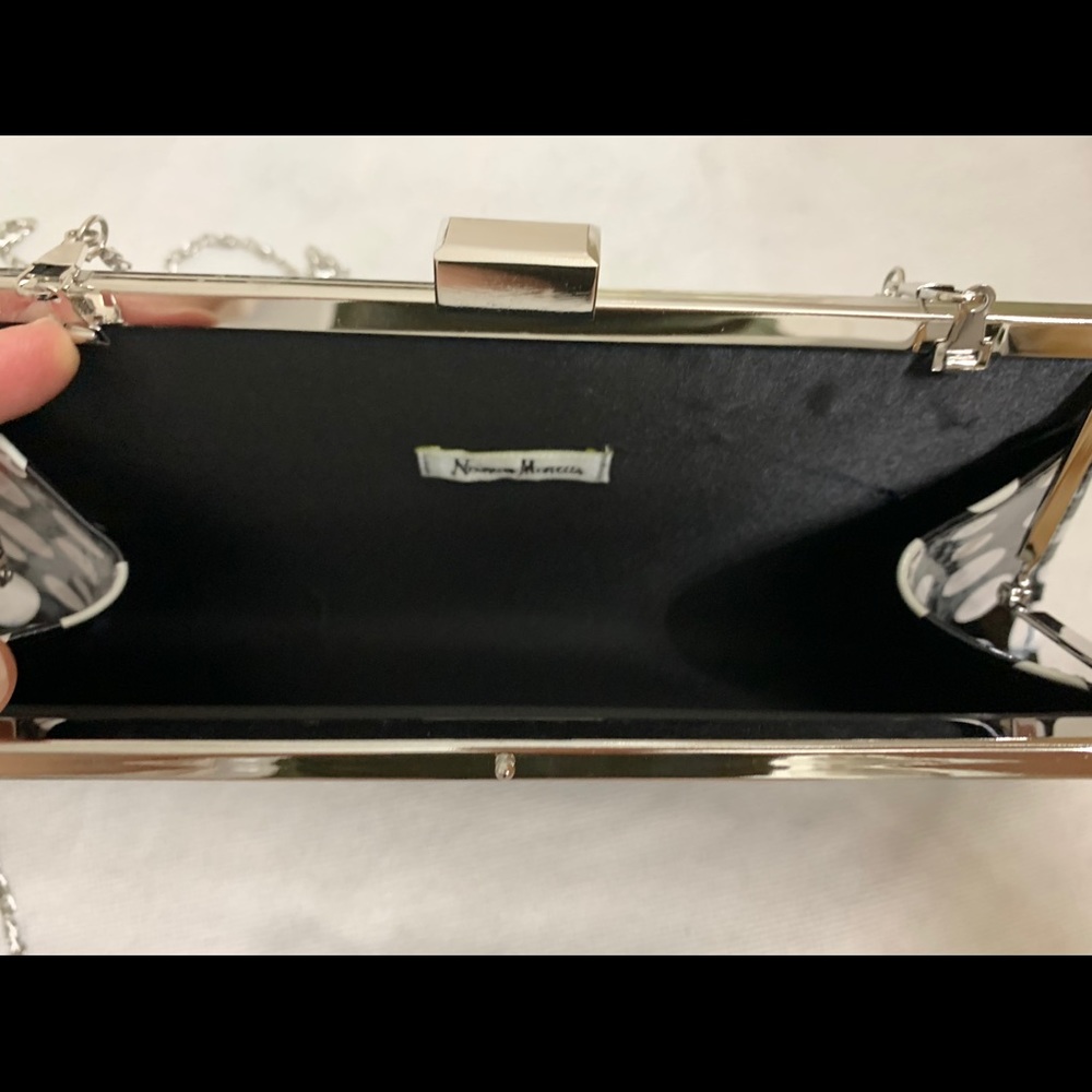 Neiman Marcus black with white polka dot purse - Picture 2 of 4